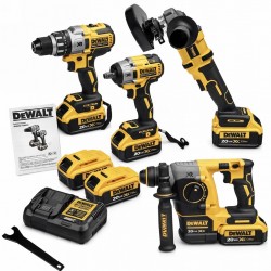 DEWALT SET ΓΩΝΙΑΚΟ ΤΡΟΧΟ ΚΡΟΥΣΤΙΚΟ ΒΙΔΟΛΟΓΟ ΣΚΑΠΤΙΚΟ ΠΙΣΤΟΛΕΤΟ ΠΑΛΜΙΚΟ X3 ΜΠΑΤΑΡΙΕΣ ΚΑΙ ΦΟΡΤΙΣΤΗΣ
