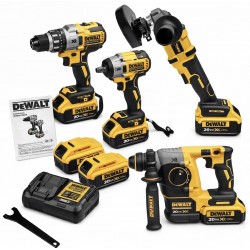 DEWALT SET ΓΩΝΙΑΚΟ ΤΡΟΧΟ ΚΡΟΥΣΤΙΚΟ ΒΙΔΟΛΟΓΟ ΣΚΑΠΤΙΚΟ ΠΙΣΤΟΛΕΤΟ ΠΑΛΜΙΚΟ X3 ΜΠΑΤΑΡΙΕΣ ΚΑΙ ΦΟΡΤΙΣΤΗΣ