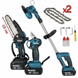 SET MAKITA ΧΟΡΤΟΚΟΠΤΙΚΟ ΨΑΛΙΔΙ ΠΡΙΟΝΙ ΜΕ 2 ΜΠΑΤΑΡΙΕΣ ΚΑΙ ΦΟΡΤΙΣΤΗ 