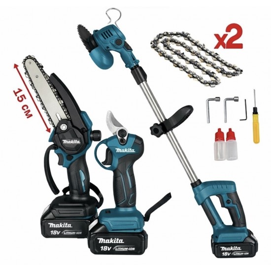 SET MAKITA ΧΟΡΤΟΚΟΠΤΙΚΟ ΨΑΛΙΔΙ ΠΡΙΟΝΙ ΜΕ 2 ΜΠΑΤΑΡΙΕΣ ΚΑΙ ΦΟΡΤΙΣΤΗ 