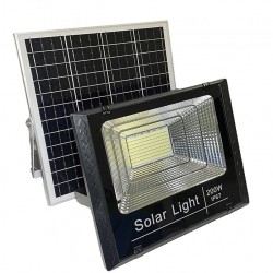 Αδιάβροχος Φωτοβολταϊκός προβολέας Led 200 Watt με Τηλεχειριστήριο και Αισθητήρα Φωτός