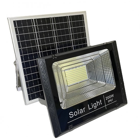 Αδιάβροχος Φωτοβολταϊκός προβολέας Led 200 Watt με Τηλεχειριστήριο και Αισθητήρα Φωτός Αδιάβροχος Φωτοβολταϊκός προβολέας Led 200 Watt με Τηλεχειριστήριο και Αισθητήρα Φωτός