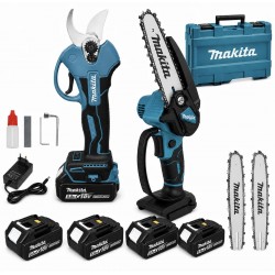  Makita Σετ Κλαδέματος 18V Ψαλίδι Κλαδέματος & Αλυσοπρίονο με 4 Μπαταρίες και Βαλίτσα